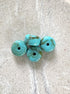 perlesetcreationbijoux - perles rondelles en acrylique 9x14 mm turquoise marbré