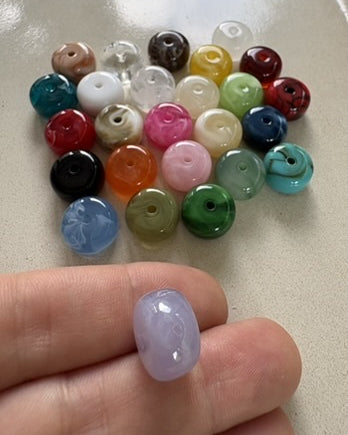 perlesetcreationbijoux - perles rondelles en acrylique 9x14 mm de différentes couleurs