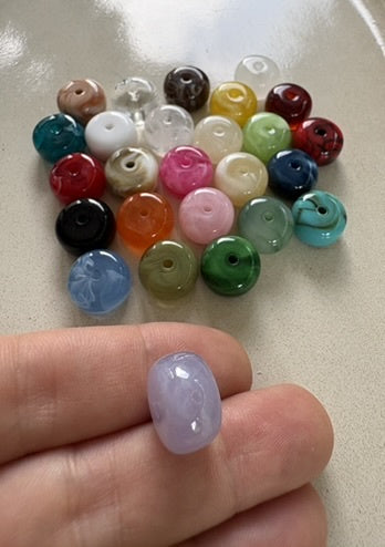 perlesetcreationbijoux - perles rondelles en acrylique 9x14 mm de différentes couleurs