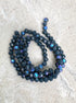 perlesetcreationbijoux - fil de perles rondelles à facettes en verre avec reflets arc-en-ciel bleu canard