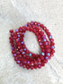 perlesetcreationbijoux - fil de perles rondelles à facettes en verre avec reflets arc-en-ciel bordeaux