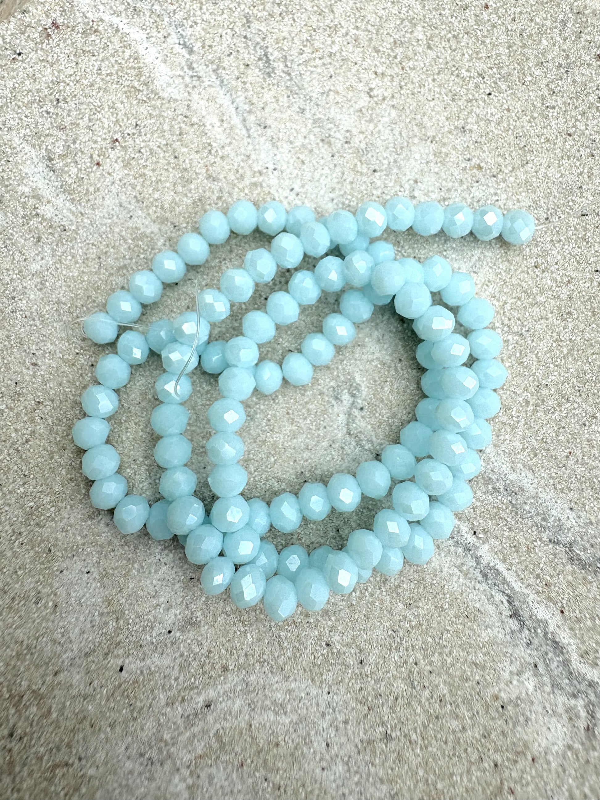 perlesetcreationbijoux - fils de perles rondelles à facettes en verre de 4x3 mm turquoise