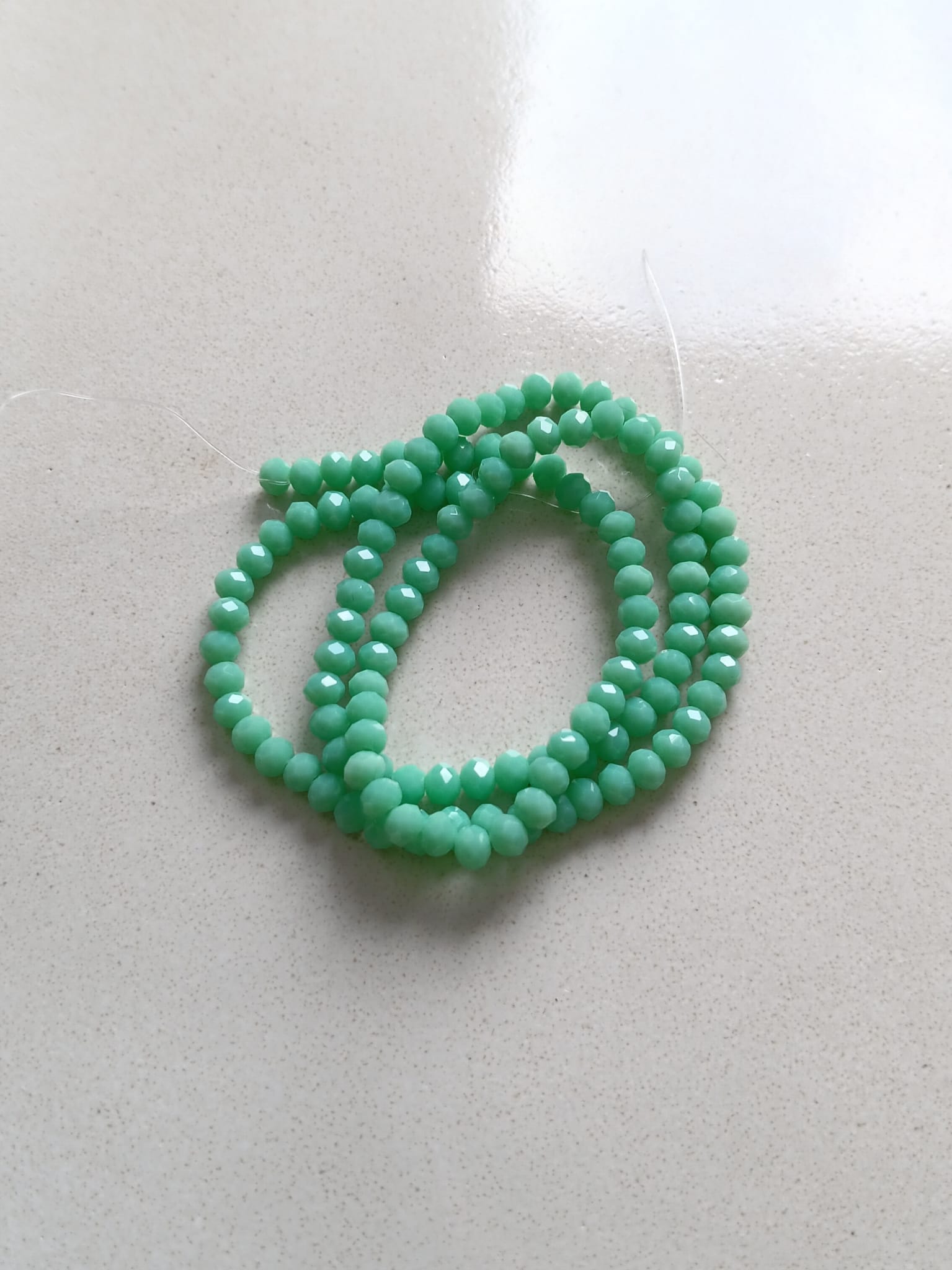 Perles rondelles à facettes en verre - 4x3 mm