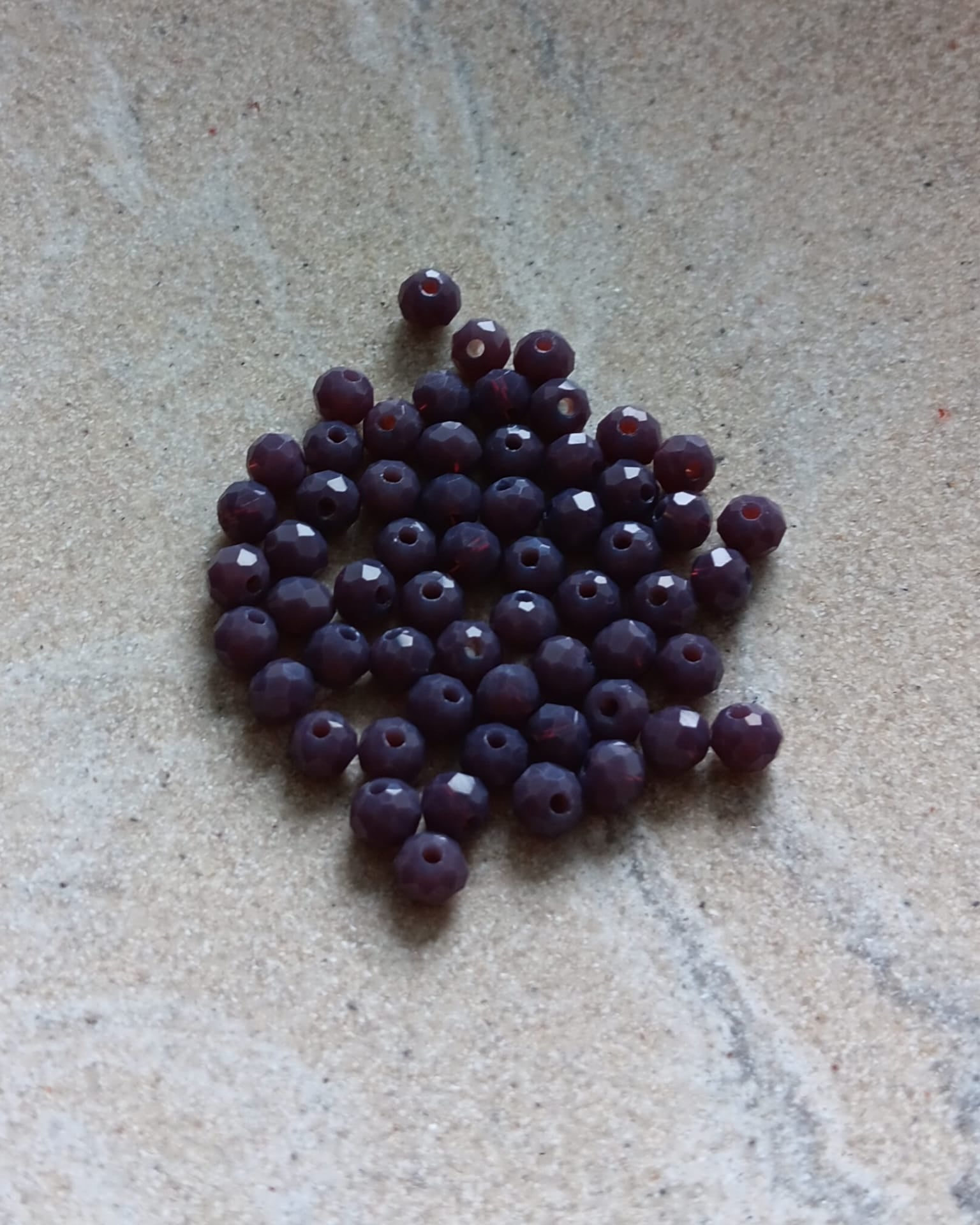 Perles rondelles à facettes en verre - 4x3 mm