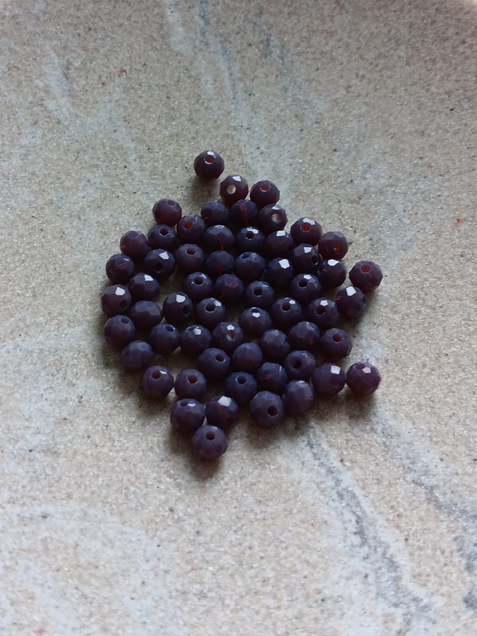 Perles rondelles à facettes en verre - 4x3 mm