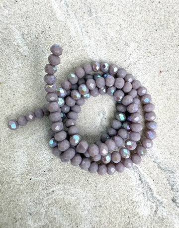perlesetcreationbijoux - fil de perles rondelles à facettes en verre avec reflets arc-en-ciel violet