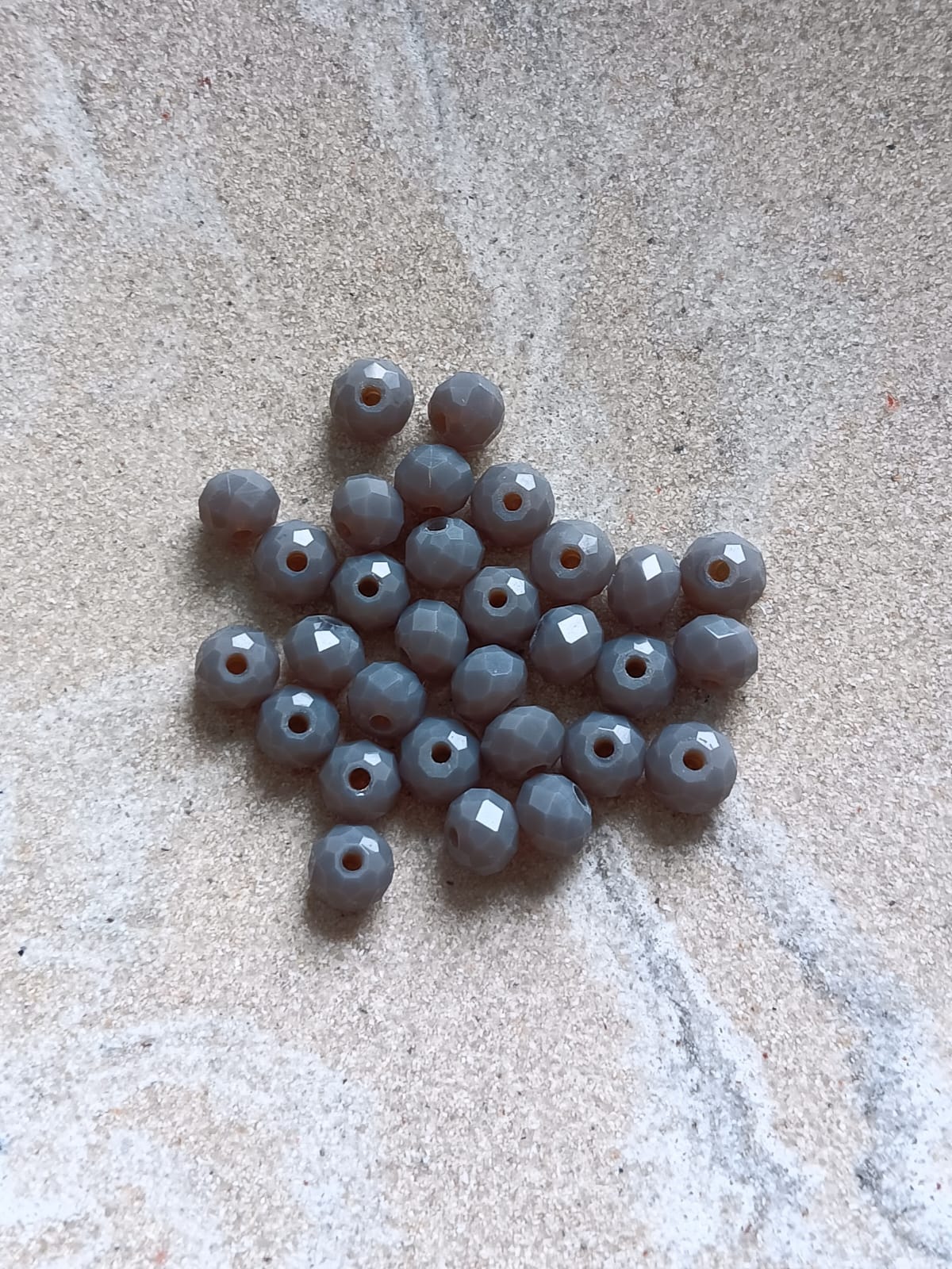 Perles rondelles à facettes en verre - 6x4 mm