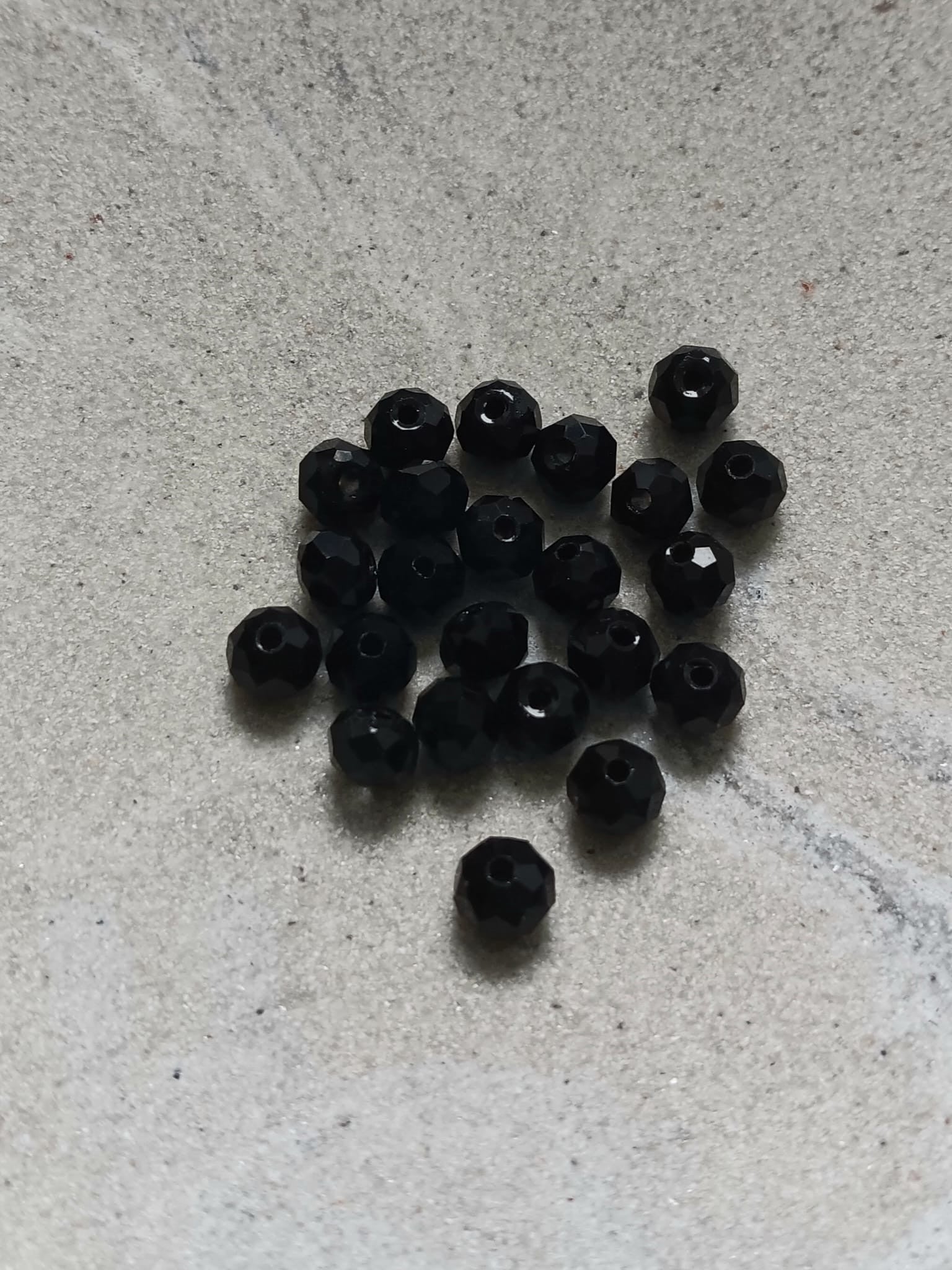 Perles rondelles à facettes en verre - 6x4mm