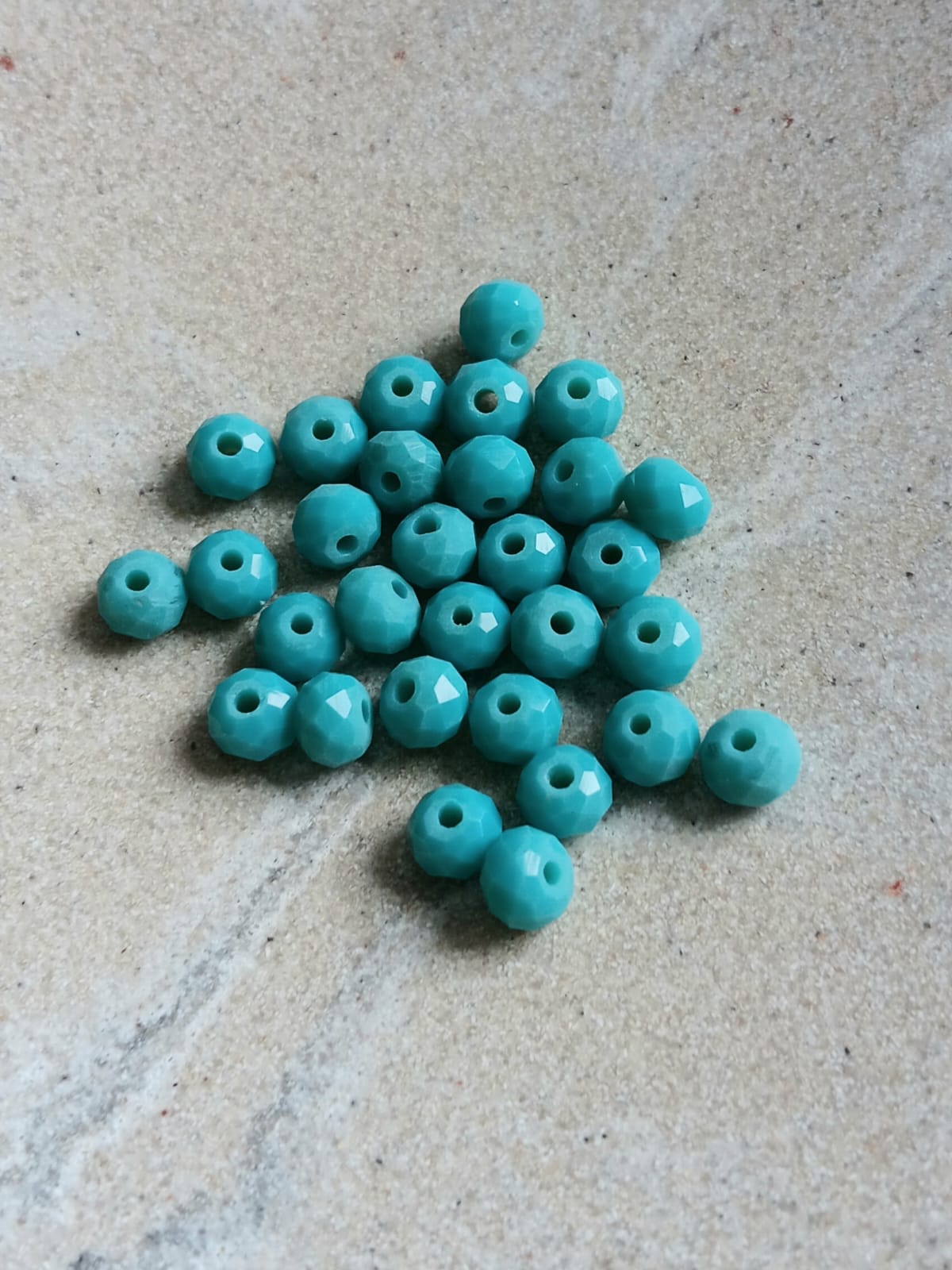 Perles rondelles à facettes en verre - 6x4 mm
