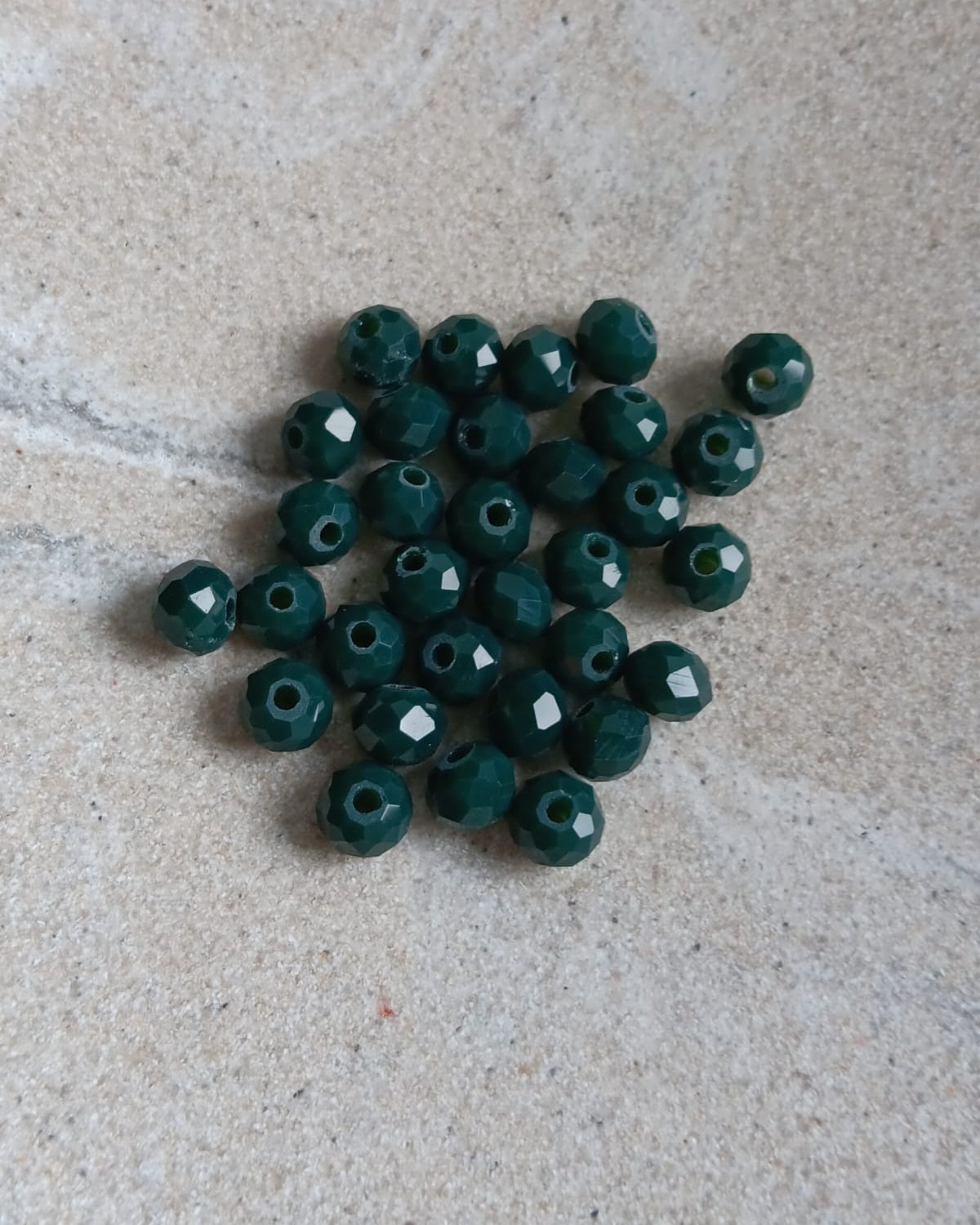 Perles rondelles à facettes en verre - 6x4 mm