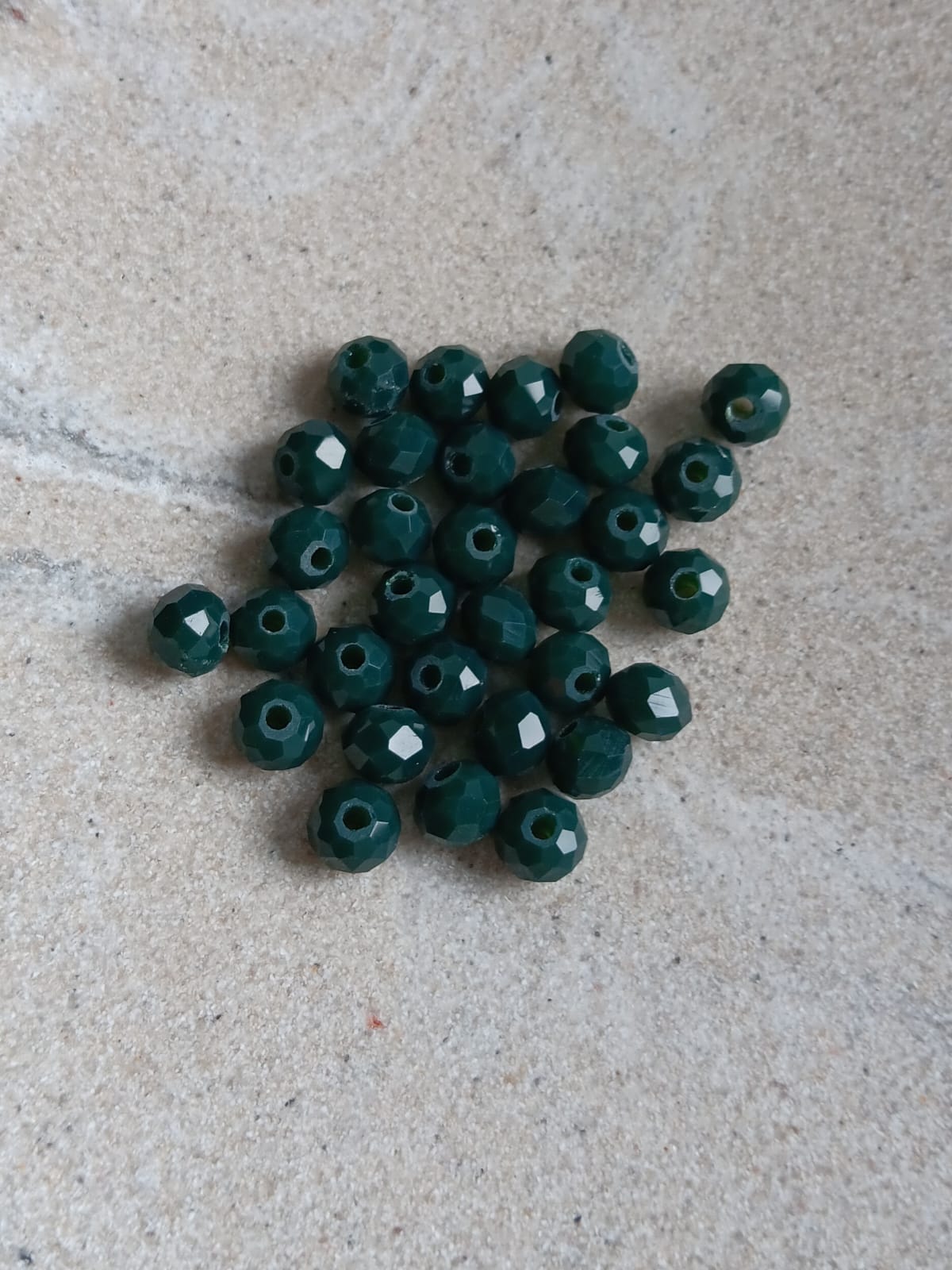 Perles rondelles à facettes en verre - 6x4 mm