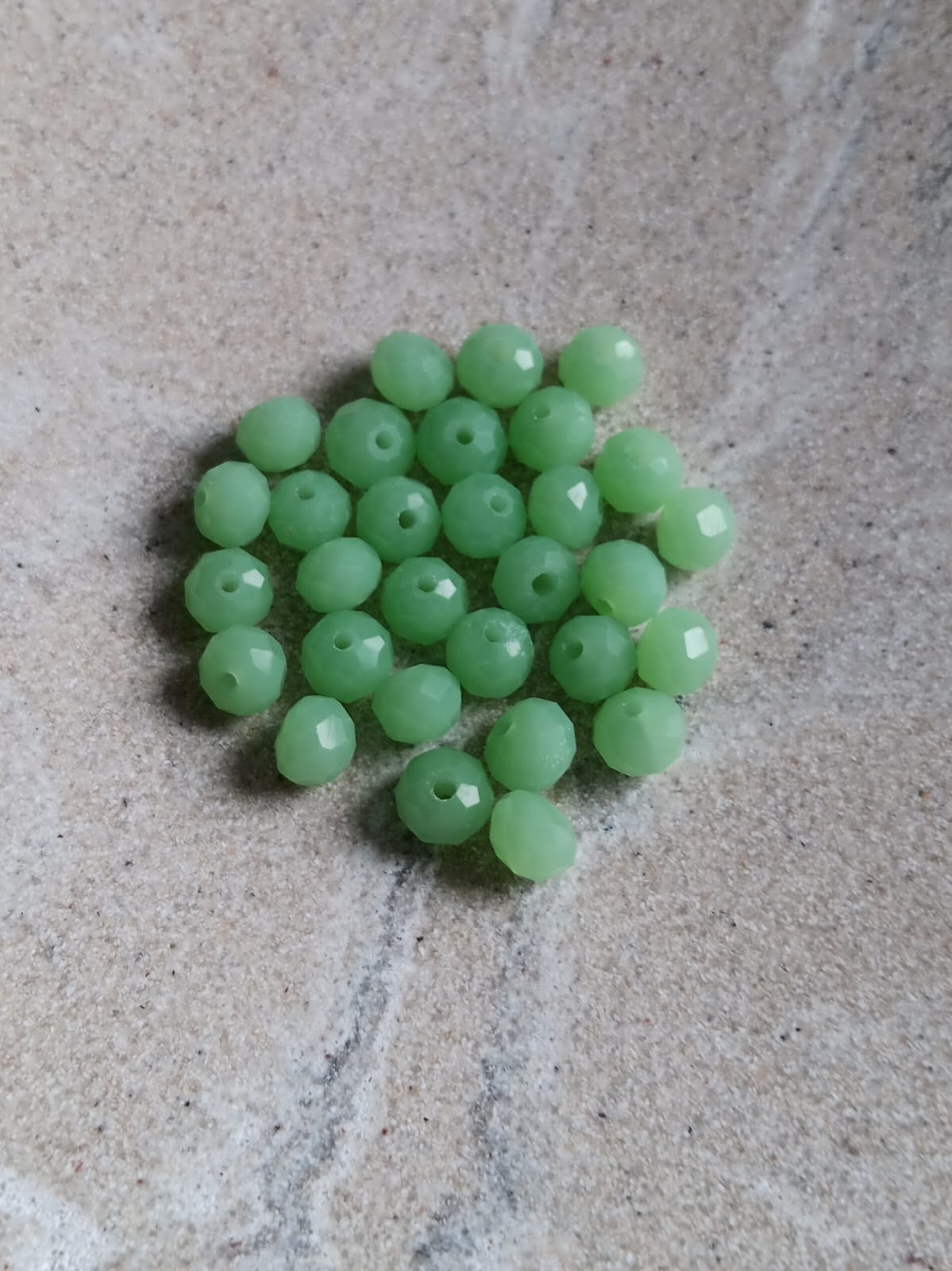 Perles rondelles à facettes en verre - 6x4 mm