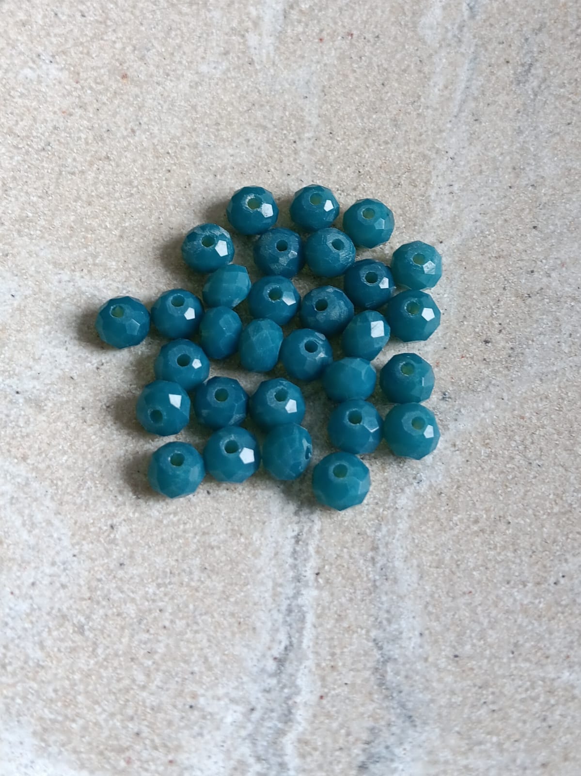 Perles rondelles à facettes en verre - 6x4 mm