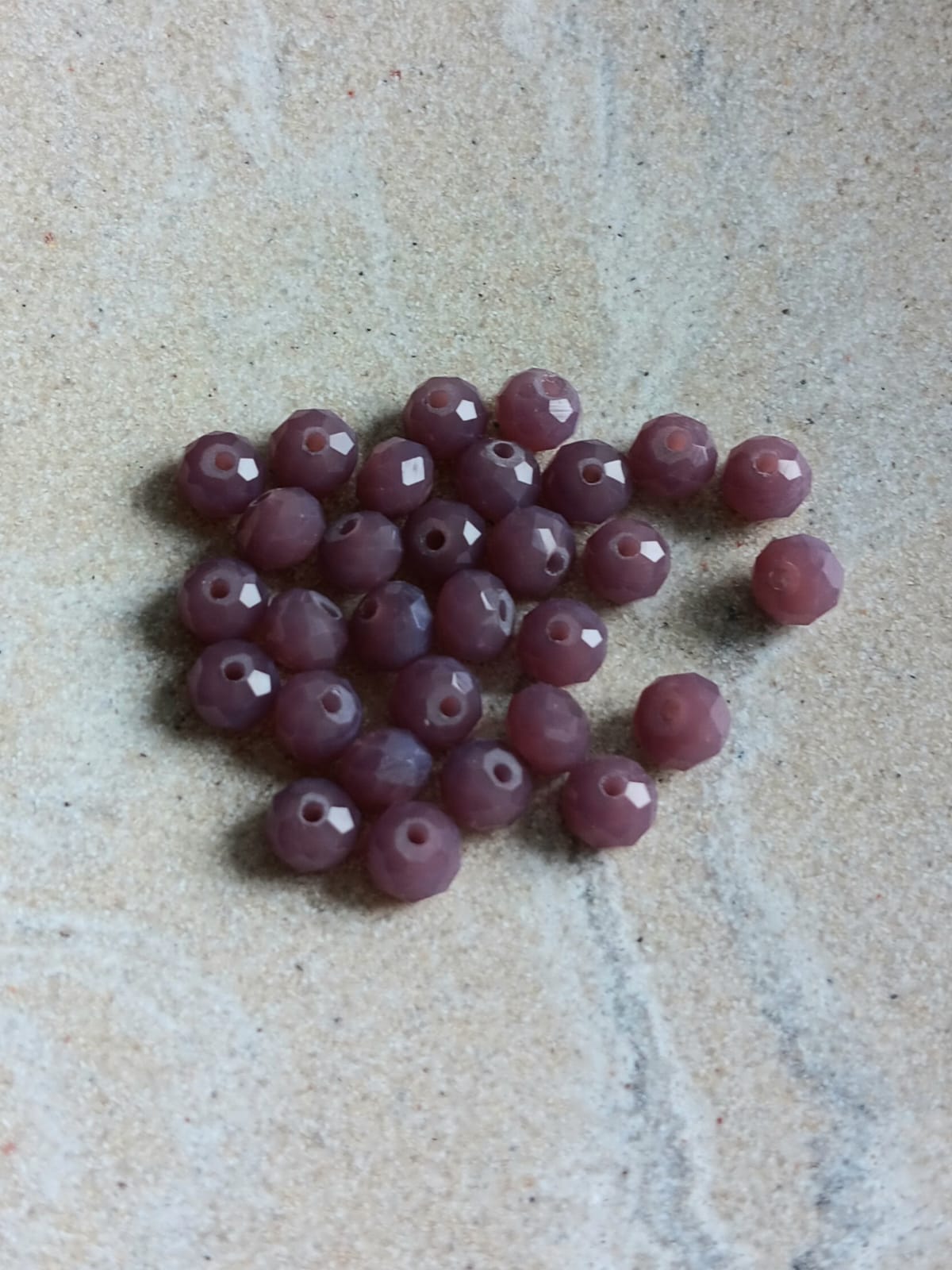 Perles rondelles à facettes en verre - 6x4 mm
