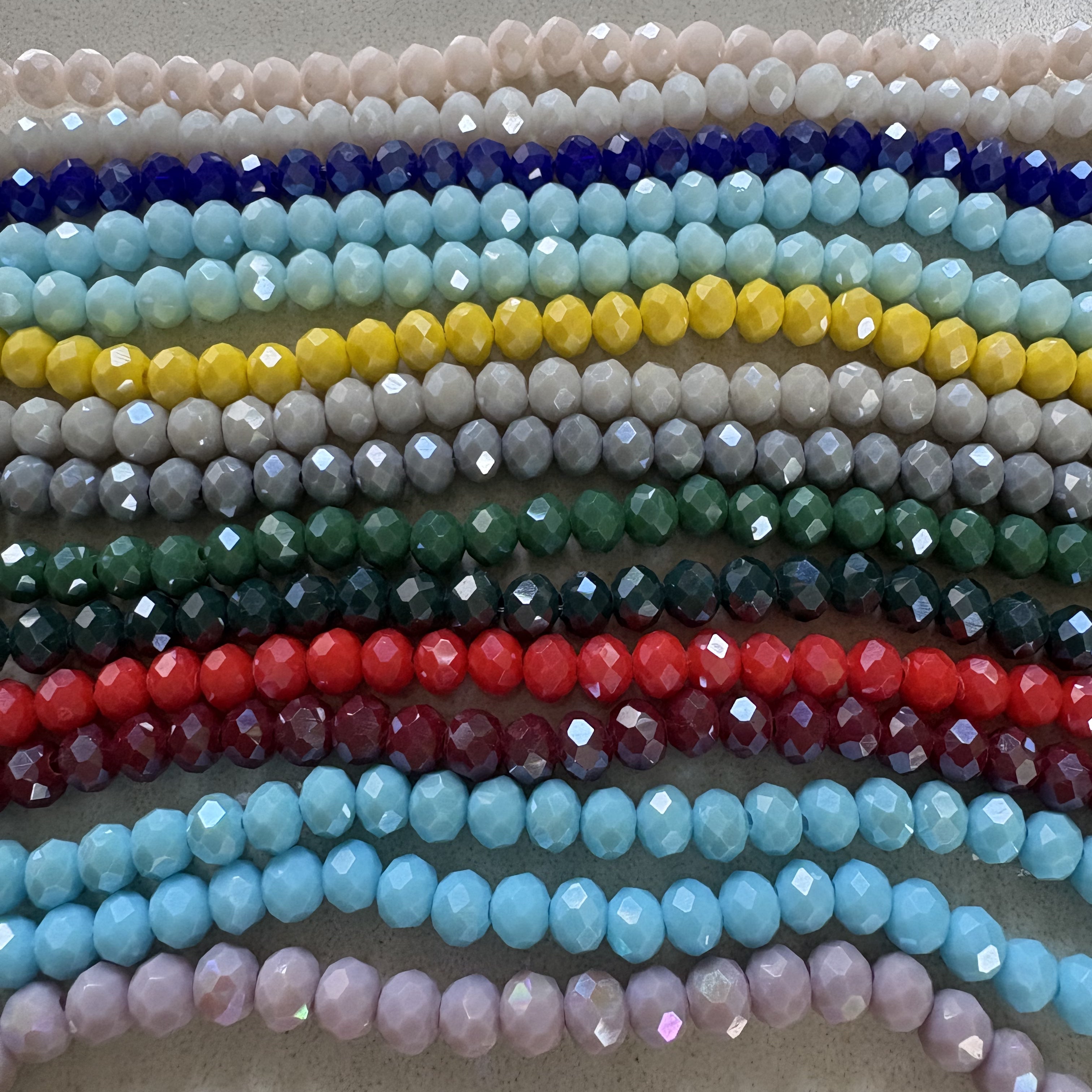 perlesetcreationbijoux - fils de perles rondelles à facettes en verre 6x5 mm différentes couleurs