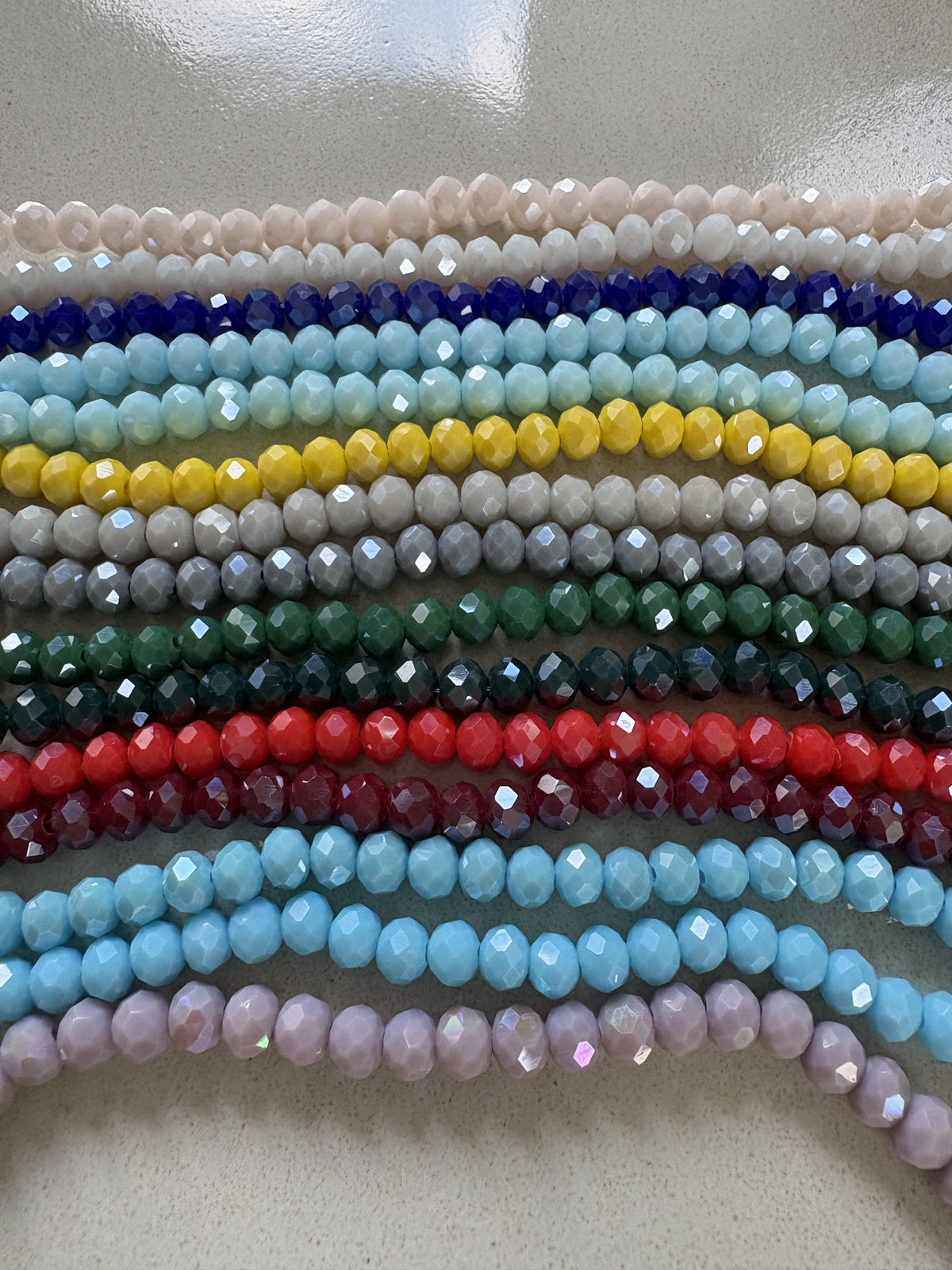 perlesetcreationbijoux - fils de perles rondelles à facettes en verre 6x5 mm différentes couleurs