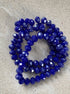 perlesetcreationbijoux - fil de perles rondelles à facettes en verre 6x5 mm bleu