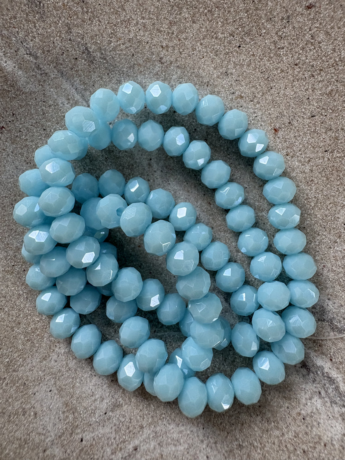 perlesetcreationbijoux - fil de perles rondelles à facettes en verre 6x5 mm bleu turquoise