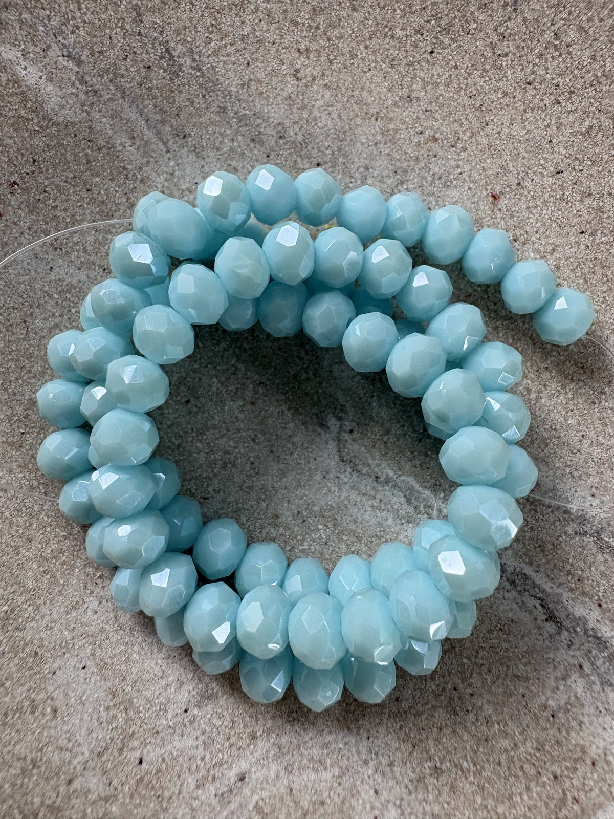 perlesetcreationbijoux - fil de perles rondelles à facettes en verre 6x5 mm bleu turquoise