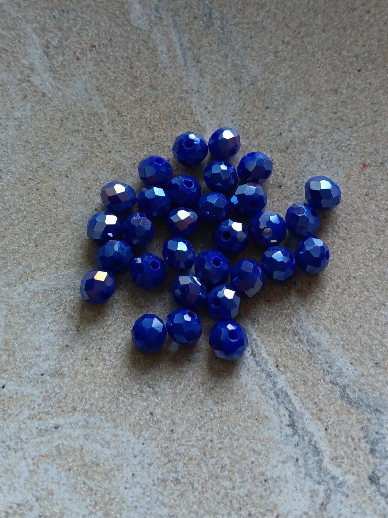 Perles rondelles facettées en verre - 6x5 mm