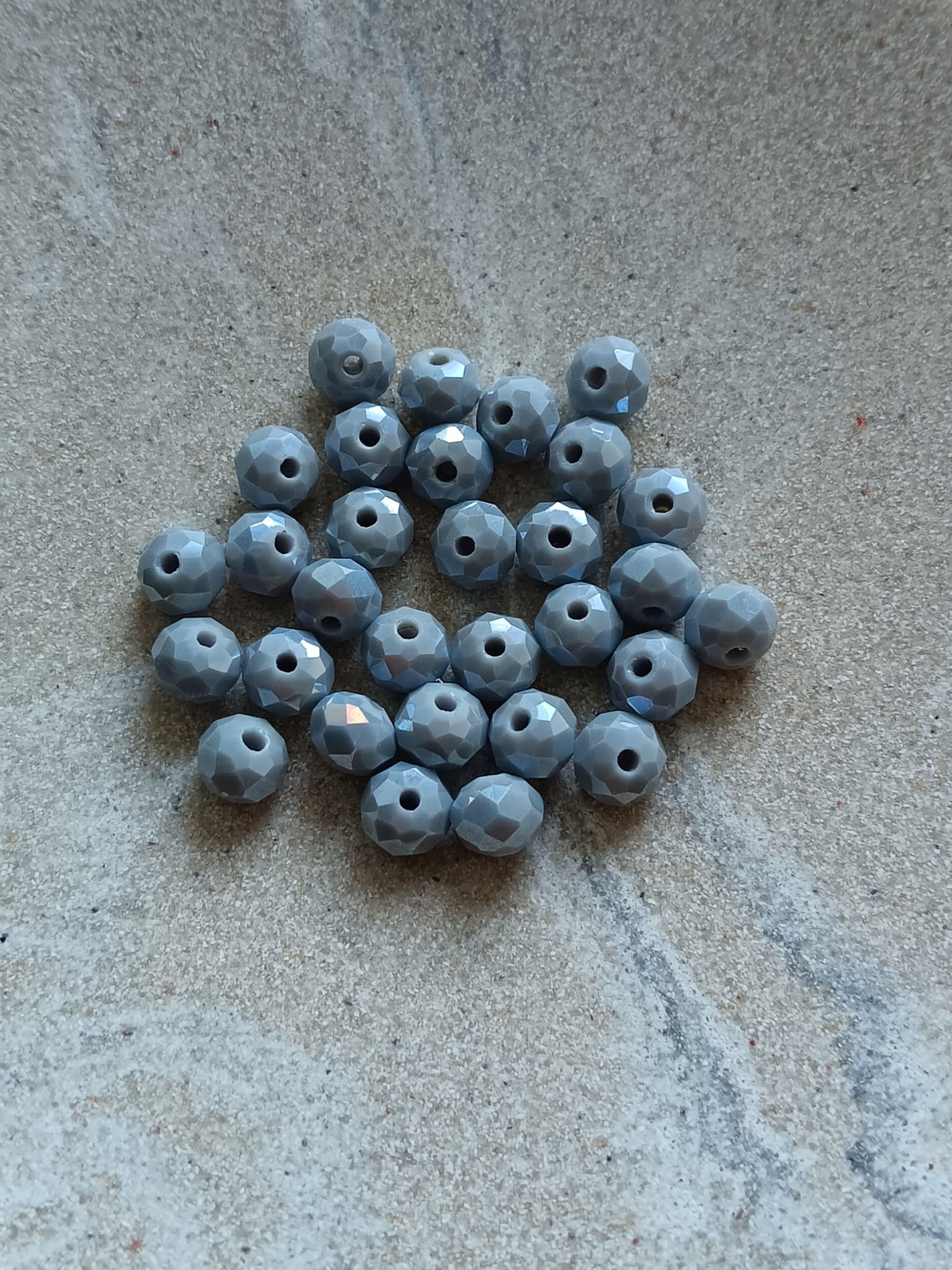 Perles rondelles facettées en verre - 6x5 mm