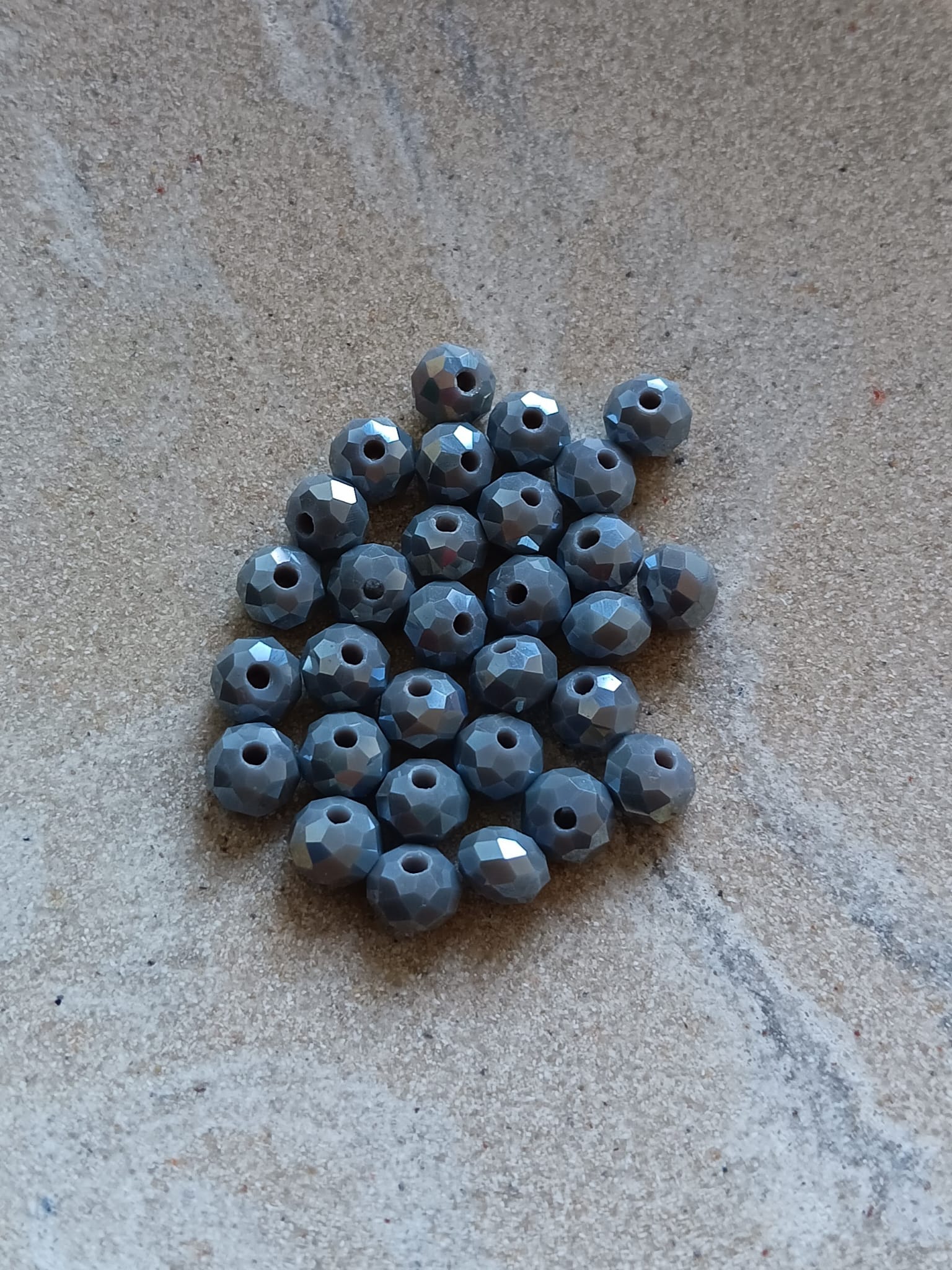 Perles rondelles facettées en verre - 6x5 mm