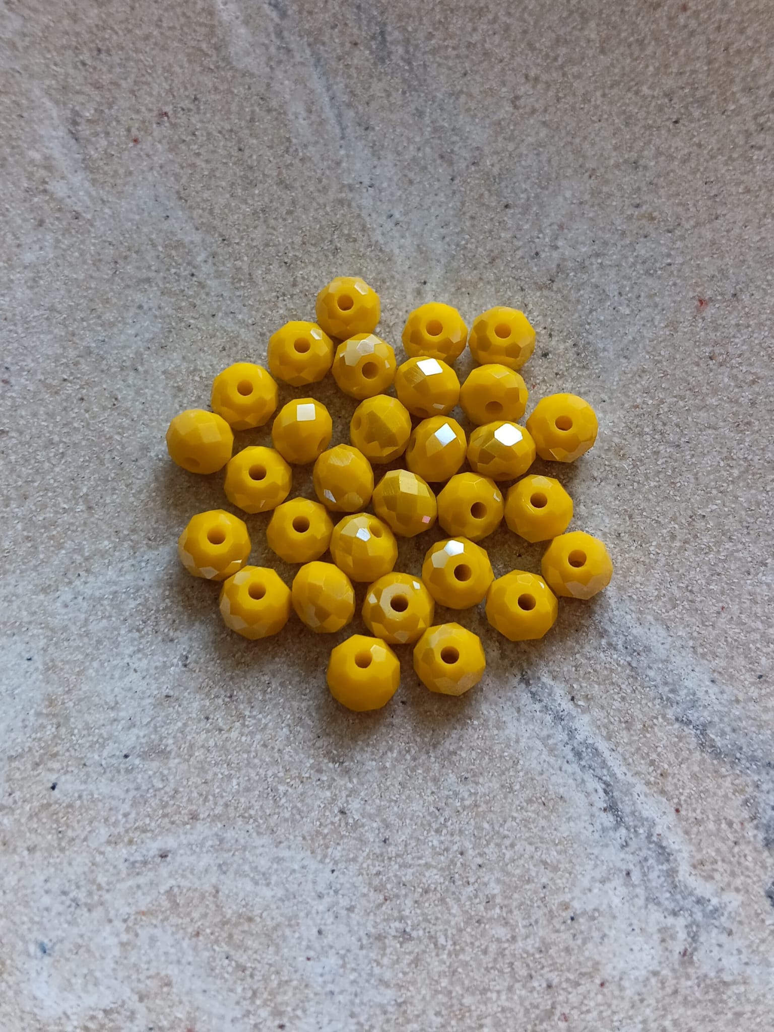 Perles rondelles facettées en verre - 6x5 mm