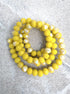 perlesetcreationbijoux - fil de perles rondelles à facettes en verre avec reflets arc-en-ciel jaune