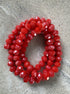 perlesetcreationbijoux - fil de perles rondelles à facettes en verre 6x5 mm rouge