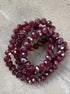 perlesetcreationbijoux - fil de perles rondelles à facettes en verre 6x5 mm bordeaux