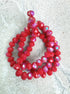 perlesetcreationbijoux - fil de perles rondelles à facettes en verre avec reflets arc-en-ciel rouge