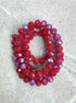 perlesetcreationbijoux - fil de perles rondelles à facettes en verre avec reflets arc-en-ciel bordeaux