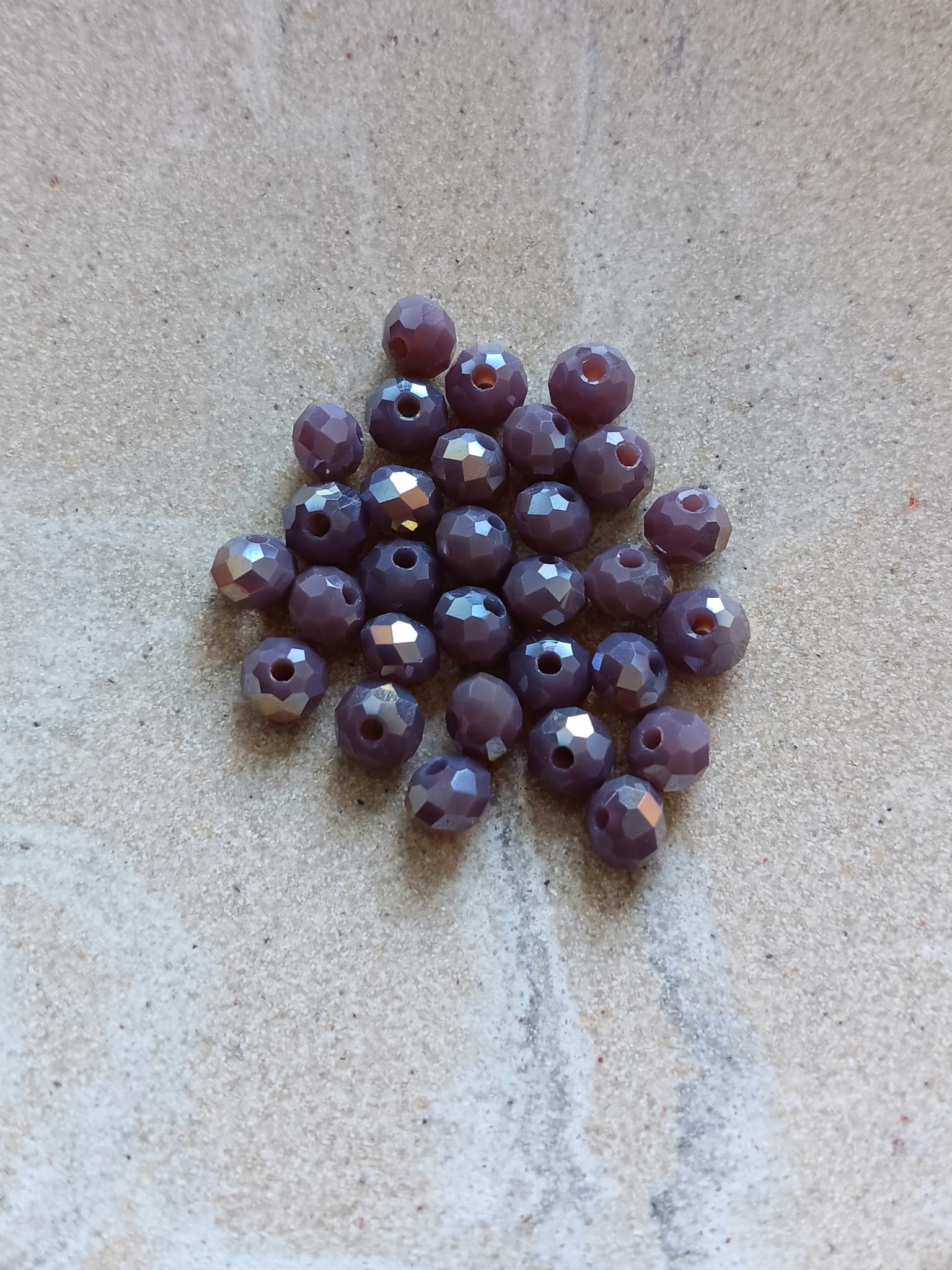 Perles rondelles facettées en verre - 6x5 mm