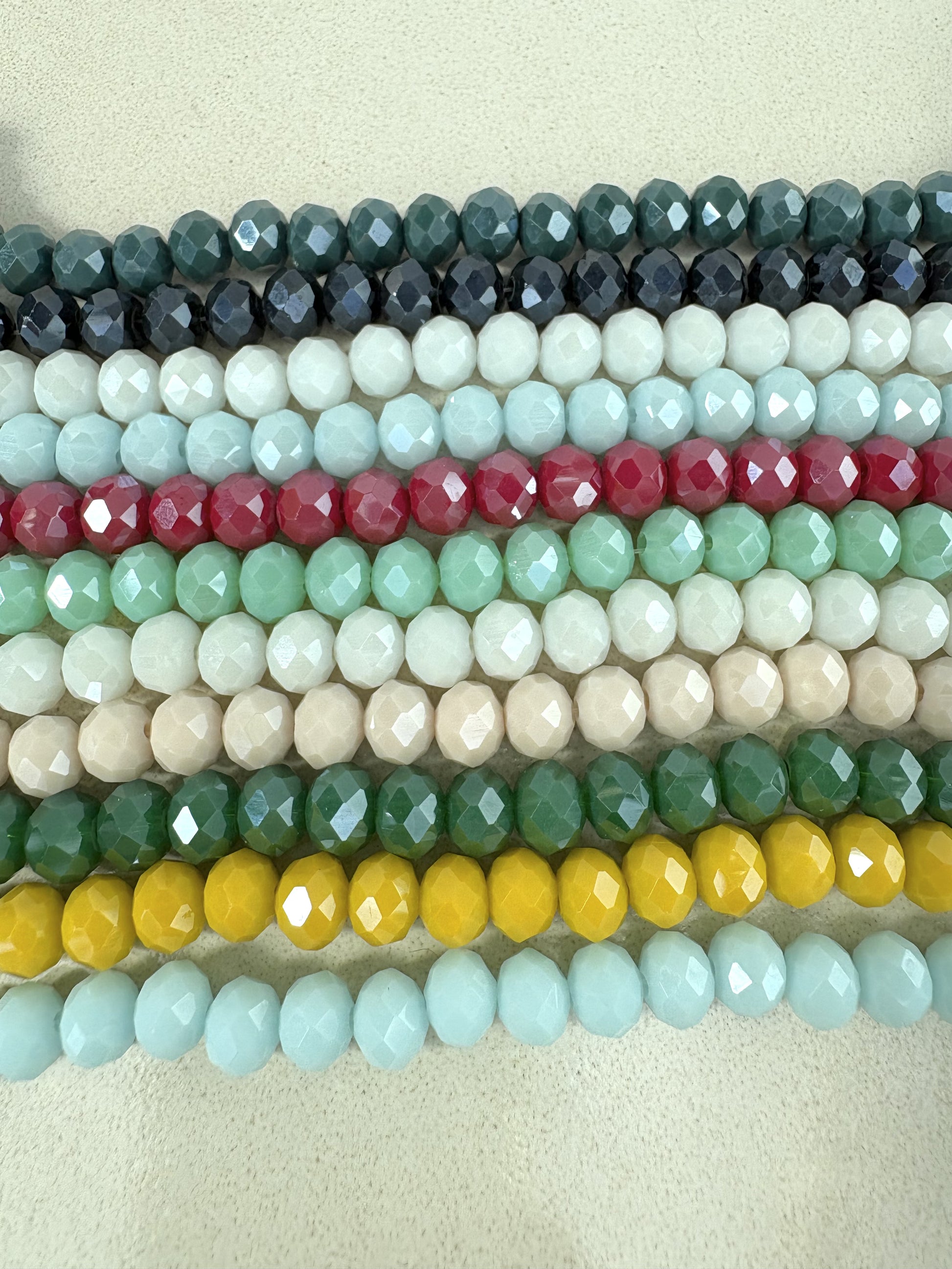 perlesetcreationbijoux - fils de perles rondelles à facettes en verre de 8x6 mm de différentes couleurs