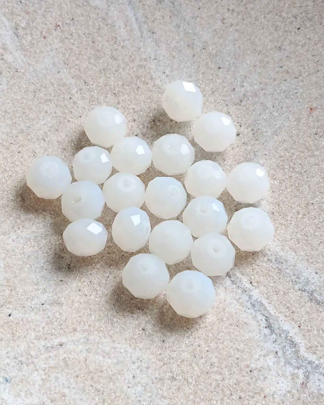 Perles rondelles à facettes en verre - 8x6 mm