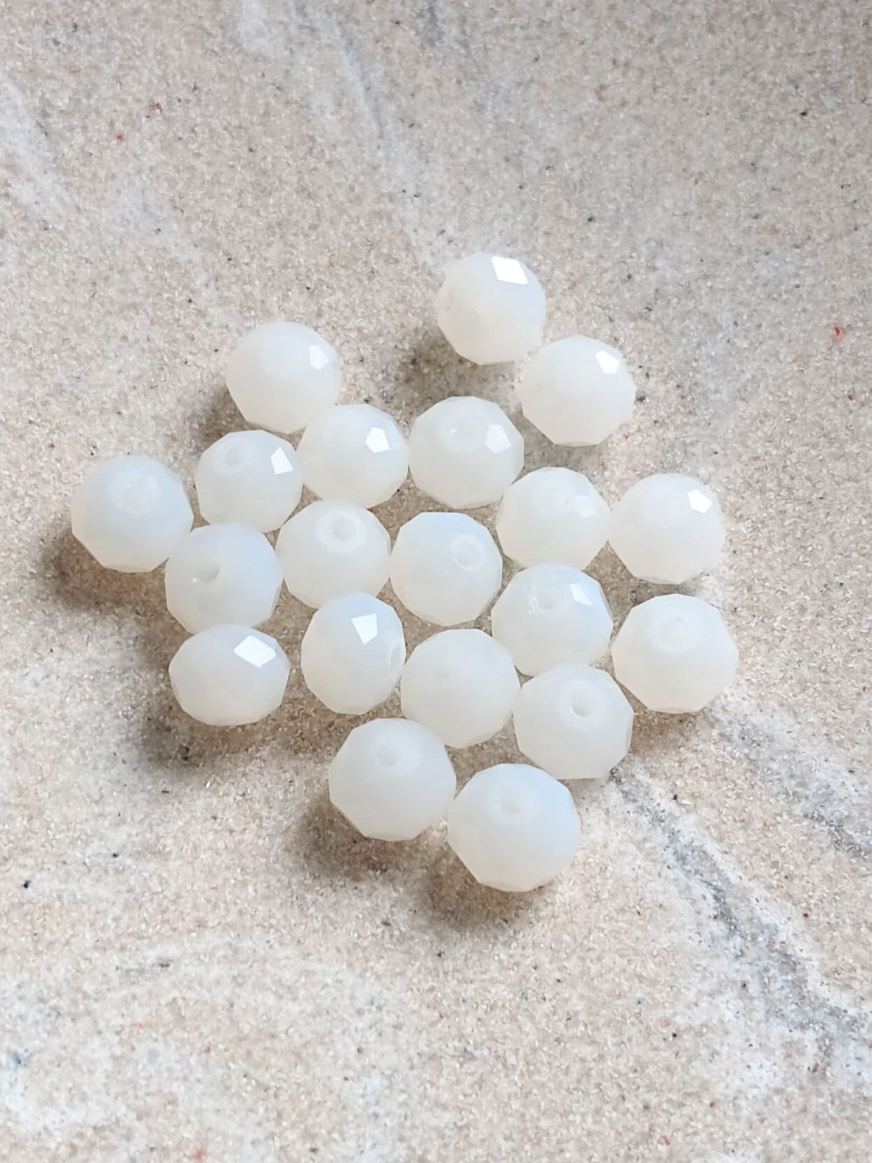 Perles rondelles à facettes en verre - 8x6 mm