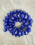 perlesetcreationbijoux - fil de perles rondelles à facettes en verre 8x6 mm bleu