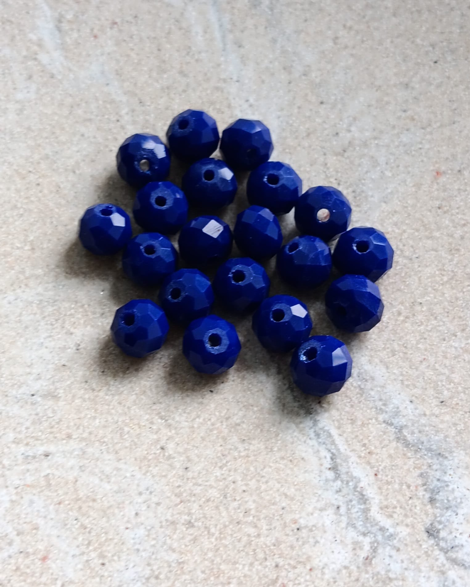 Perles rondelles à facettes en verre - 8x6 mm