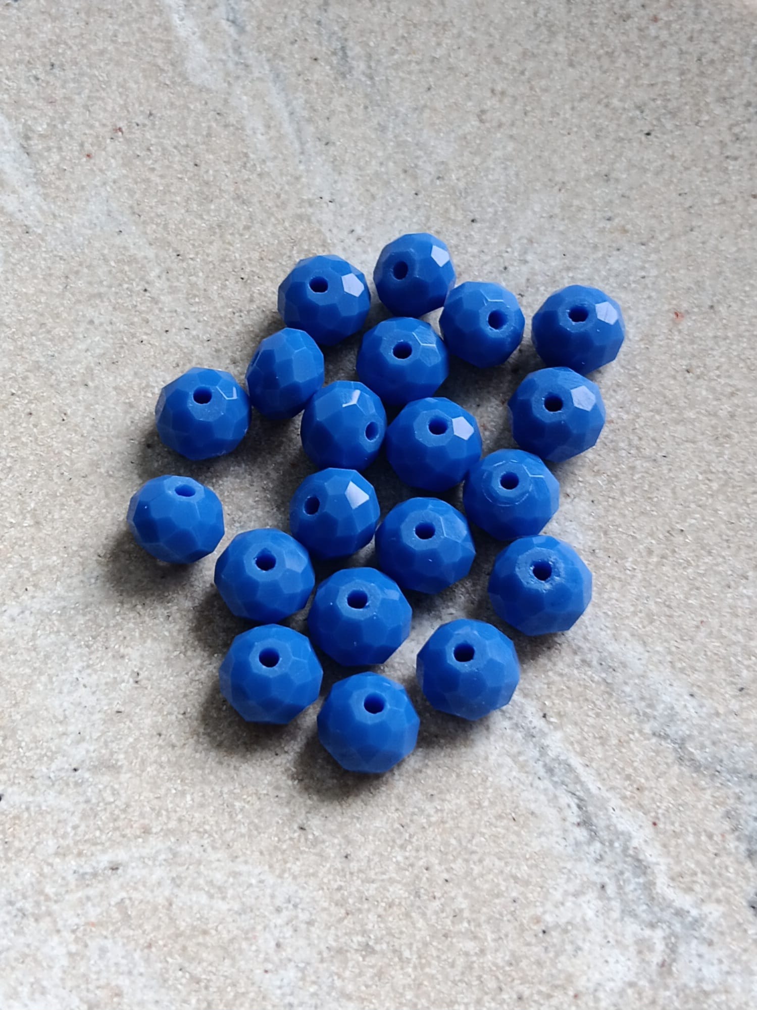 Perles rondelles à facettes en verre - 8x6 mm