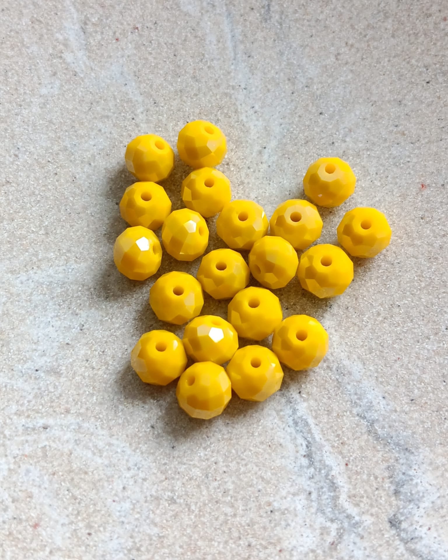 Perles rondelles à facettes en verre - 8x6 mm
