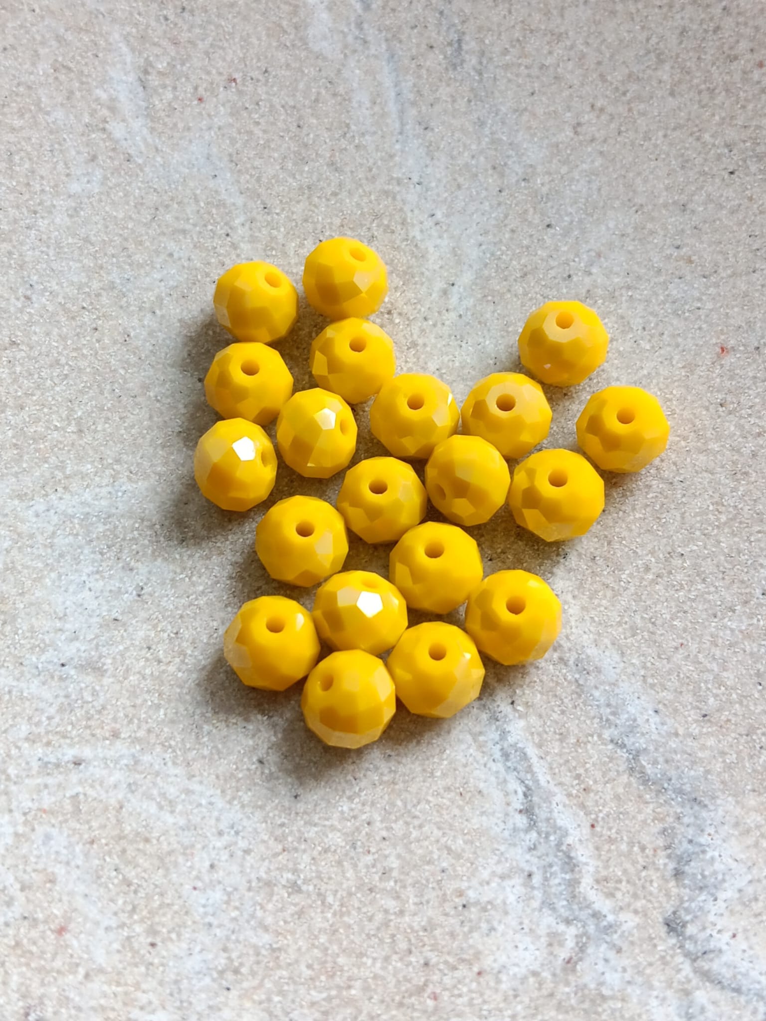 Perles rondelles à facettes en verre - 8x6 mm