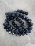 perlesetcreationbijoux - fil de perles rondelles à facettes en verre de 8x6 mm noir