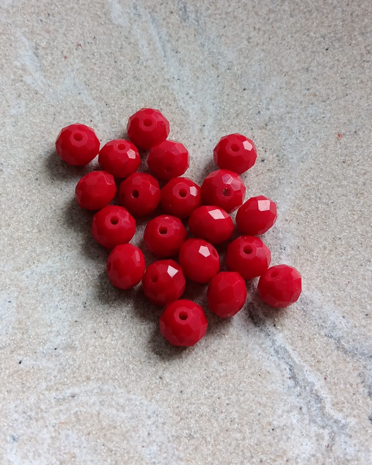 Perles rondelles à facettes en verre - 8x6 mm