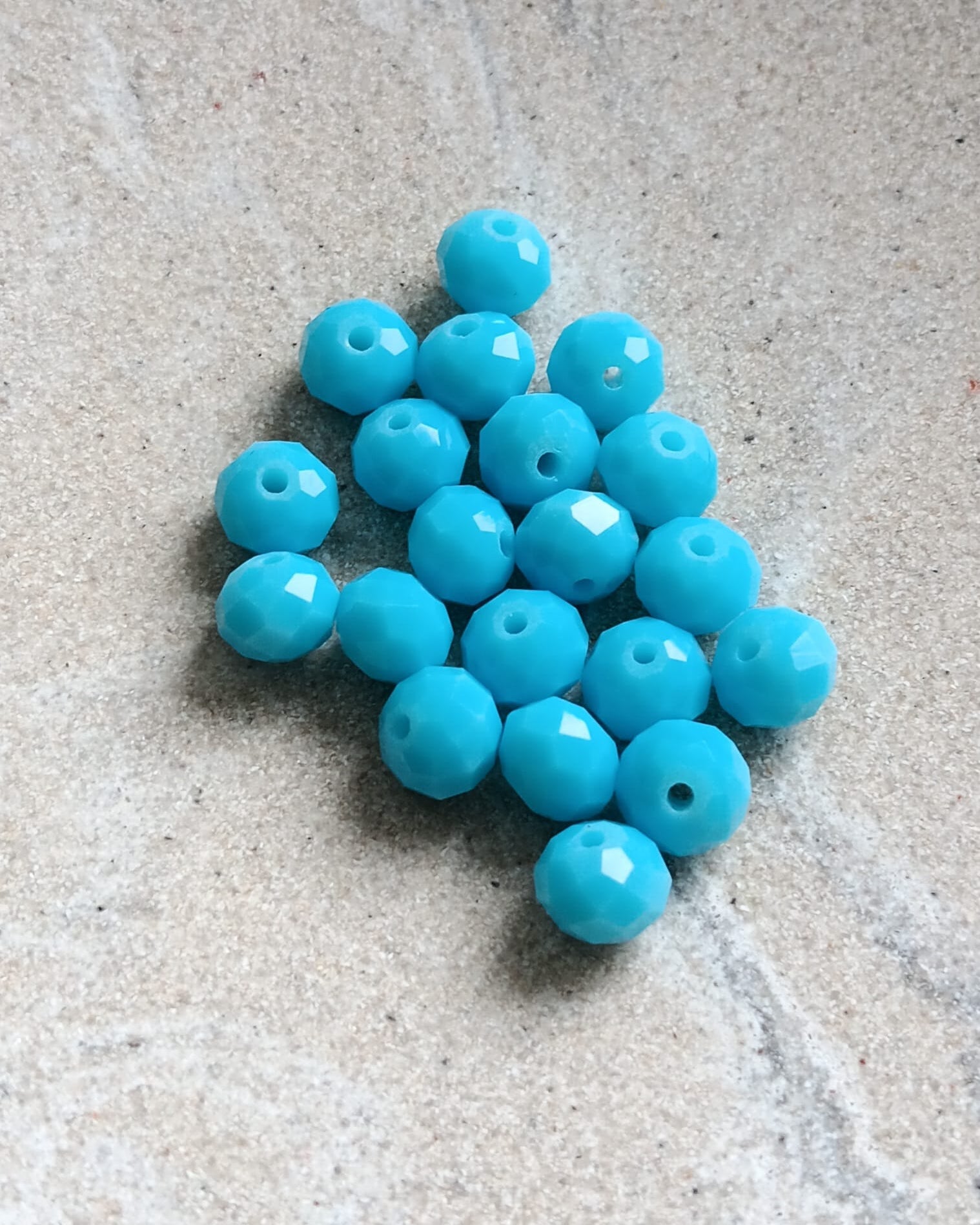 Perles rondelles à facettes en verre - 8x6 mm