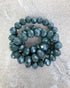 perlesetcreationbijoux - fil de perles rondelles à facettes en verre de 8x6 mm vert