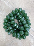 perlesetcreationbijoux - fil de perles rondelles à facettes en verre de 8x6 mm vert