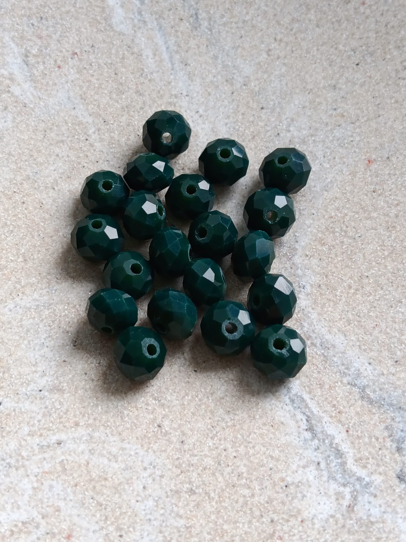 Perles rondelles à facettes en verre - 8x6 mm