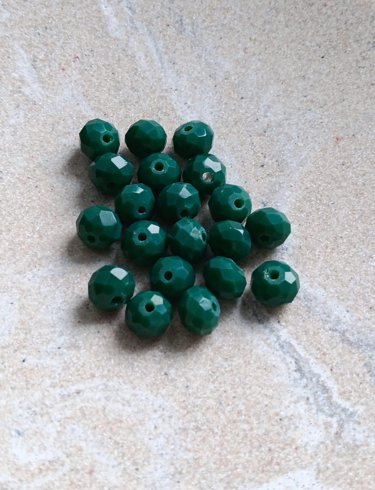 Perles rondelles à facettes en verre - 8x6 mm