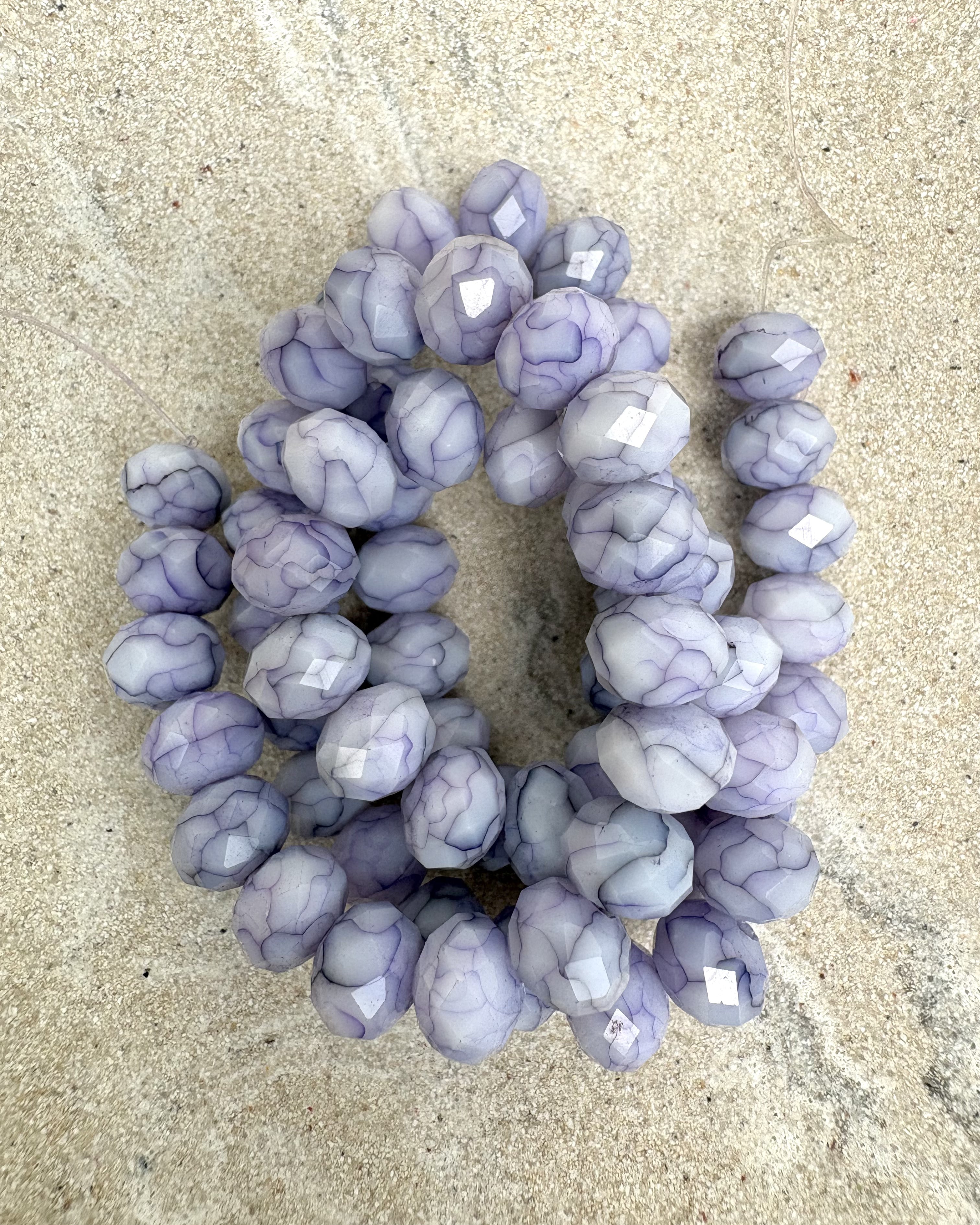 perlesetcreationbijoux - fil de perles rondelles  facettes en verre de 8x6 mm gris