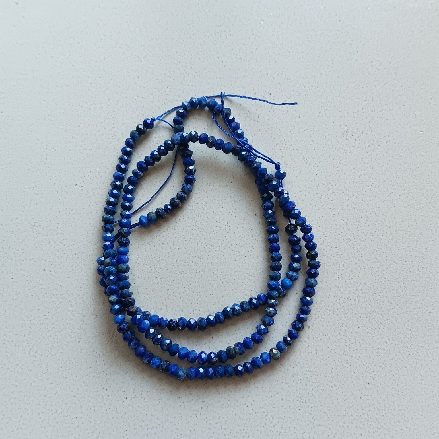 perlesetcreationbijoux - fil de perles rondelles à facettes en lapis-lazuli de 3x2 mm